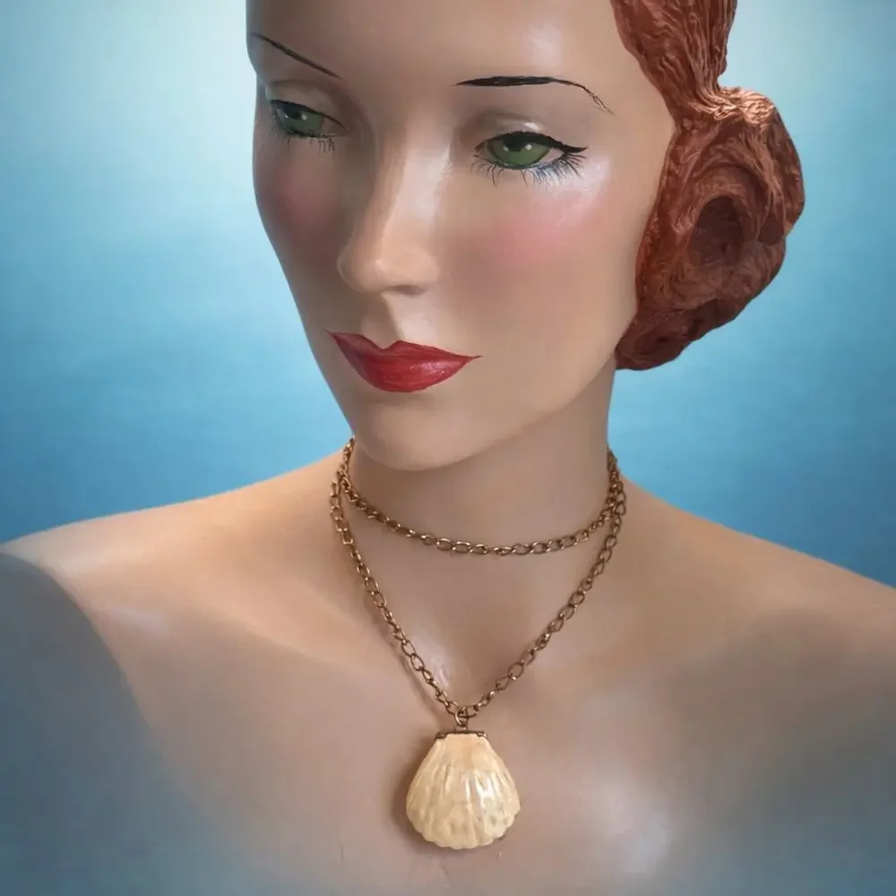 Disney Couture Mermaid Clamshell Ariel Necklace Anything for Love Pendant Whimsy - Picture 2 of 10